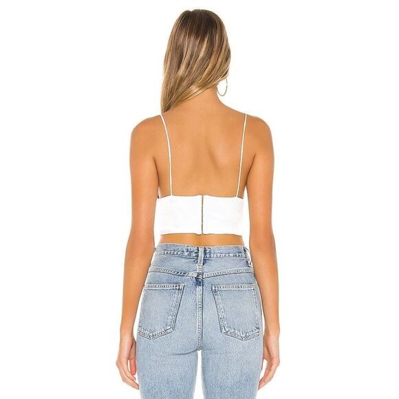 NWT Superdown x Revolve Gene Satin Top in White Size Small - Picture 2 of 6